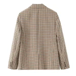 Willshela Women Fashion With Pockets Plaid Single Breasted Blazer Vintage Notched Neck Long Sleeves Female Chic Lady Outfits - Image 2