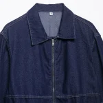 Willshela Women Fashion With Pockets Denim Blue Front Zipper Jackets Vintage Lapel Neck Long Sleeves Female Chic Lady Outfits - Image 3