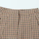 Willshela Women Fashion Plaid Front Zipper Straight Pants Vintage High Waist Full Length Female Chic Lady Trousers - Image 3