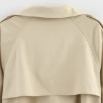 Willshela Women Fashion With Belt Khaki Double Breasted Trench Jacket Vintage Lapel Neck Long Sleeve Female Chic Coat Outfits - Image 6