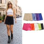 Willshela Women Fashion Asymmetrical Shorts Skirts High Waist Back Pockets Side Zipper Vintage Female Skort Solid - Image 2