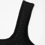 Willshela Women Fashion Black Pullover Knitted Vest Tank Tops Vintage Square Collar Sleeveless Female Chic Lady Vest - Image 5