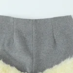 Willshela Women Fashion Faux Fur Grey Side Zipper Mini Shorts Vintage High Elastic Waist Female Chic Lady Shorts - Image 3