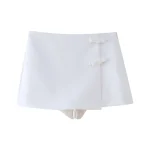 Willshela Women Fashion With Bow Solid Side Zipper Mini Skirts Shorts Vintage High Waist Female Chic Lady Shorts - Image 4