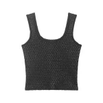 Willshela Women Fashion Black Pullover Knitted Vest Tank Tops Vintage Square Collar Sleeveless Female Chic Lady Vest - Image 2