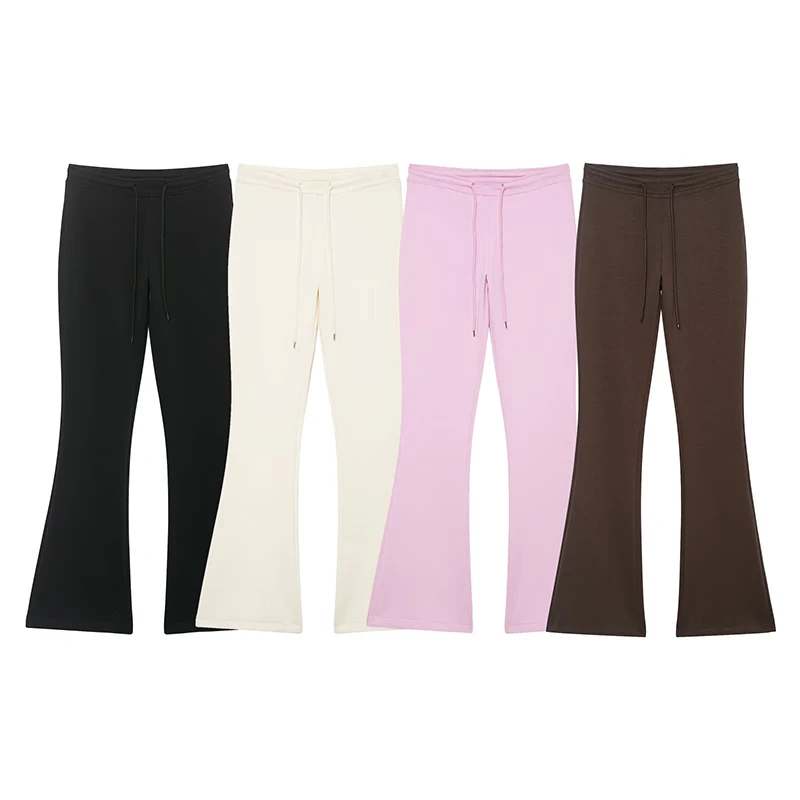 kf-Se8e92db76bd04616a3ddb3e9ec1def78s Willshela Women Fashion Solid Drawstring Flare Pants Vintage High Elastic Waist Full Length Female Chic Lady Trousers - Image 1